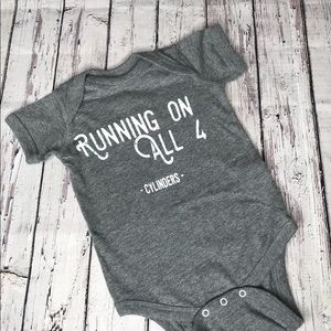 Running on all 4 Cylinders Little Gear Heads Onsie